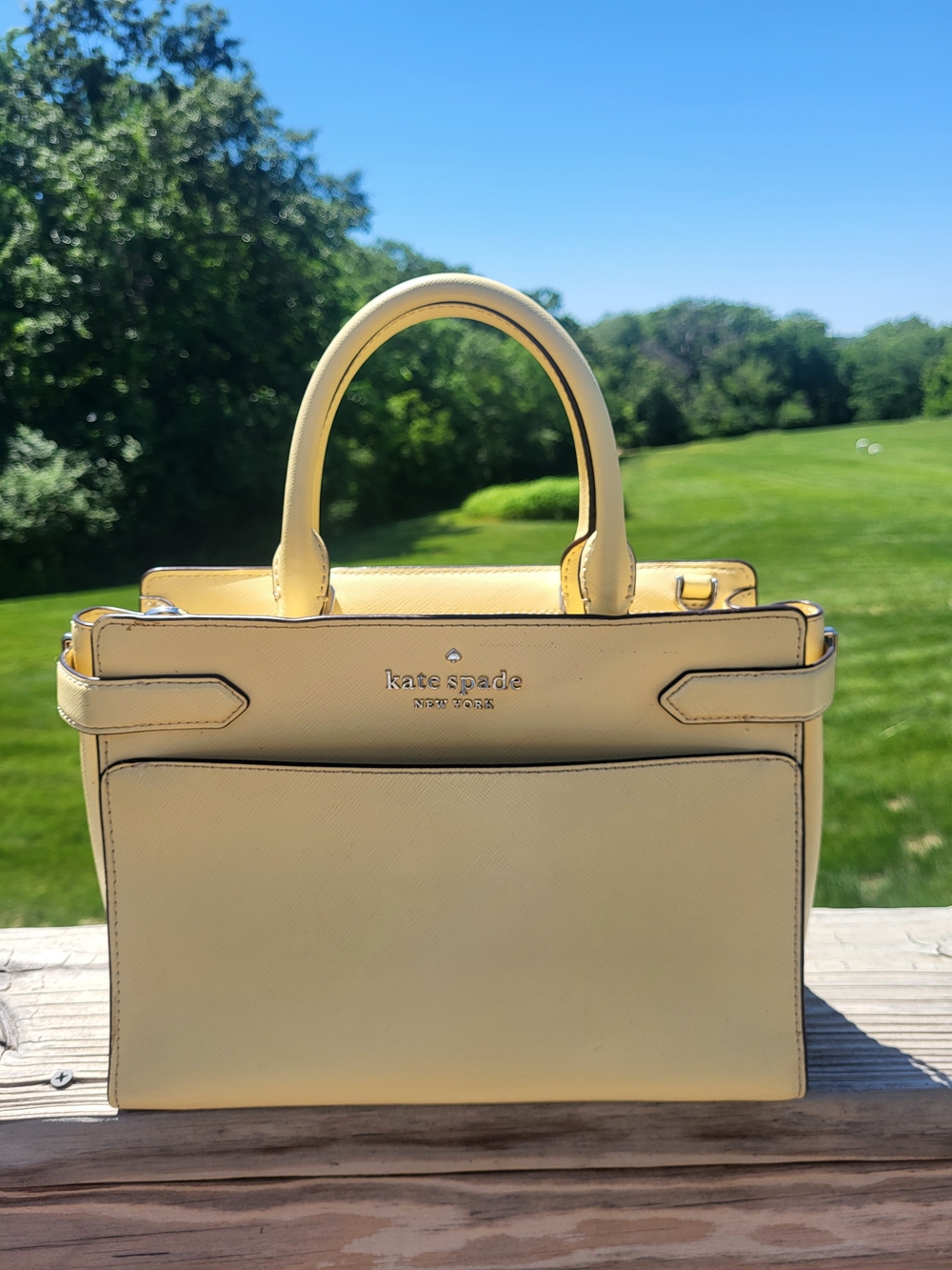 kate spade New York Yellow Saffiano Leather Satchel